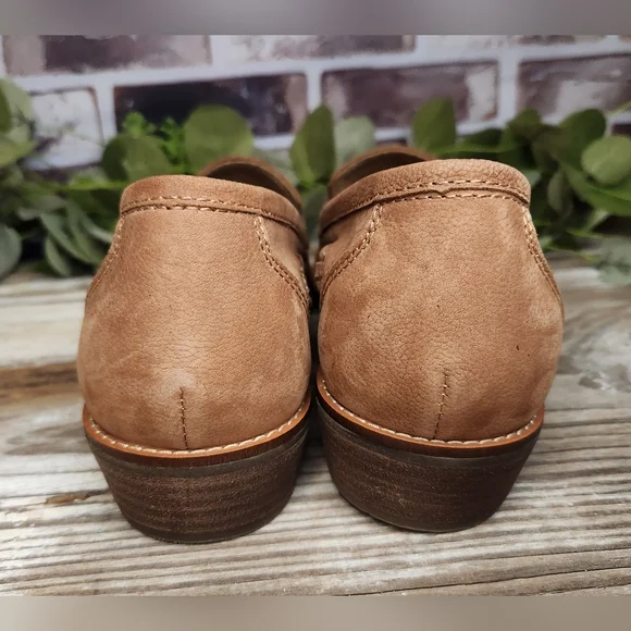 Earth Shoes Etella Tan Woven Leather Round Toe Loafers Size 8.5 - Picture 3 of 8